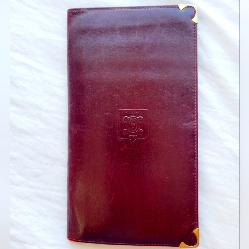 CELINE PARIS VINTAGE LEATHER LONG BIFOLD WALLET